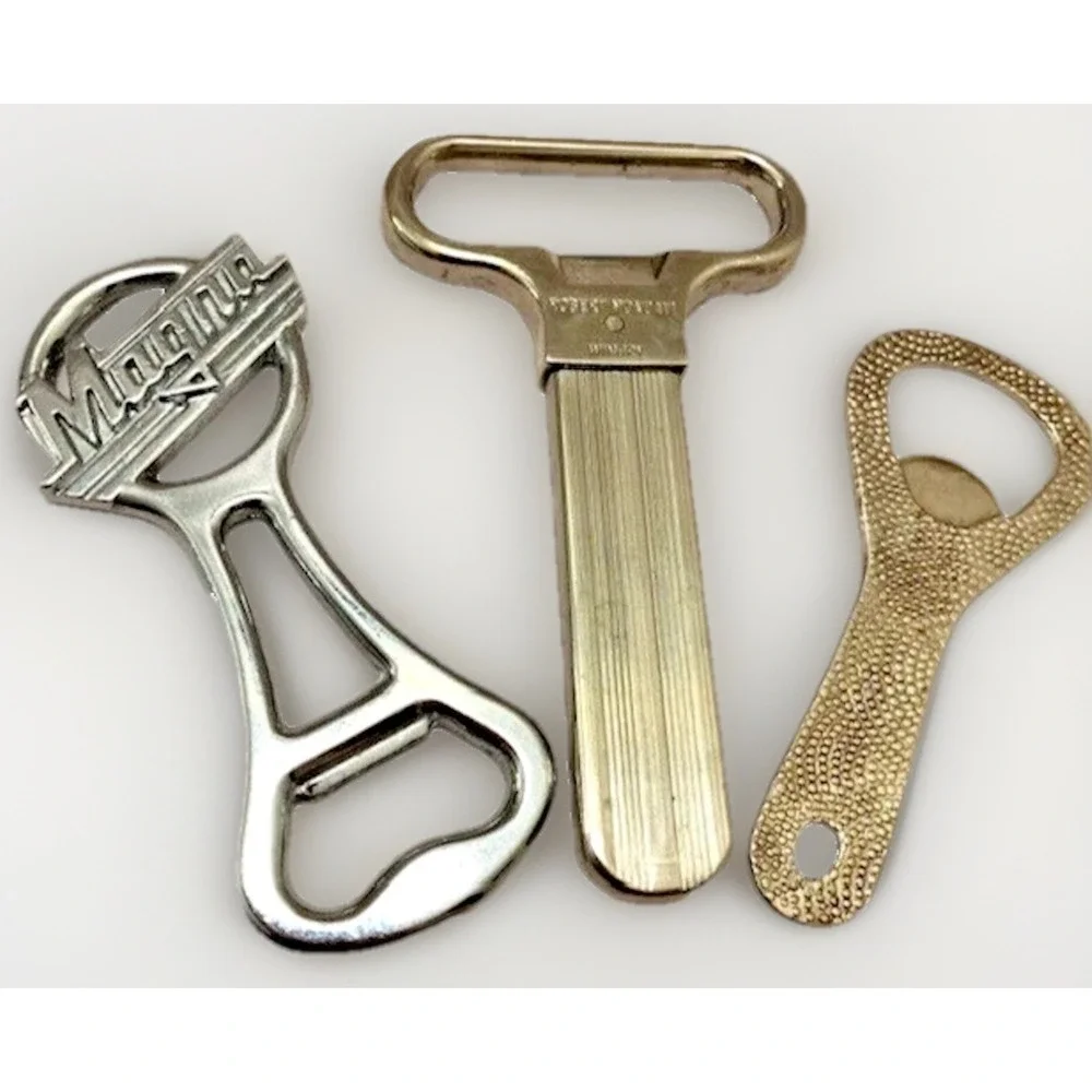 Vintage Barware Bottle Opener Magna Mondovi LOT Wine Bar Cart MCM Retro Silver